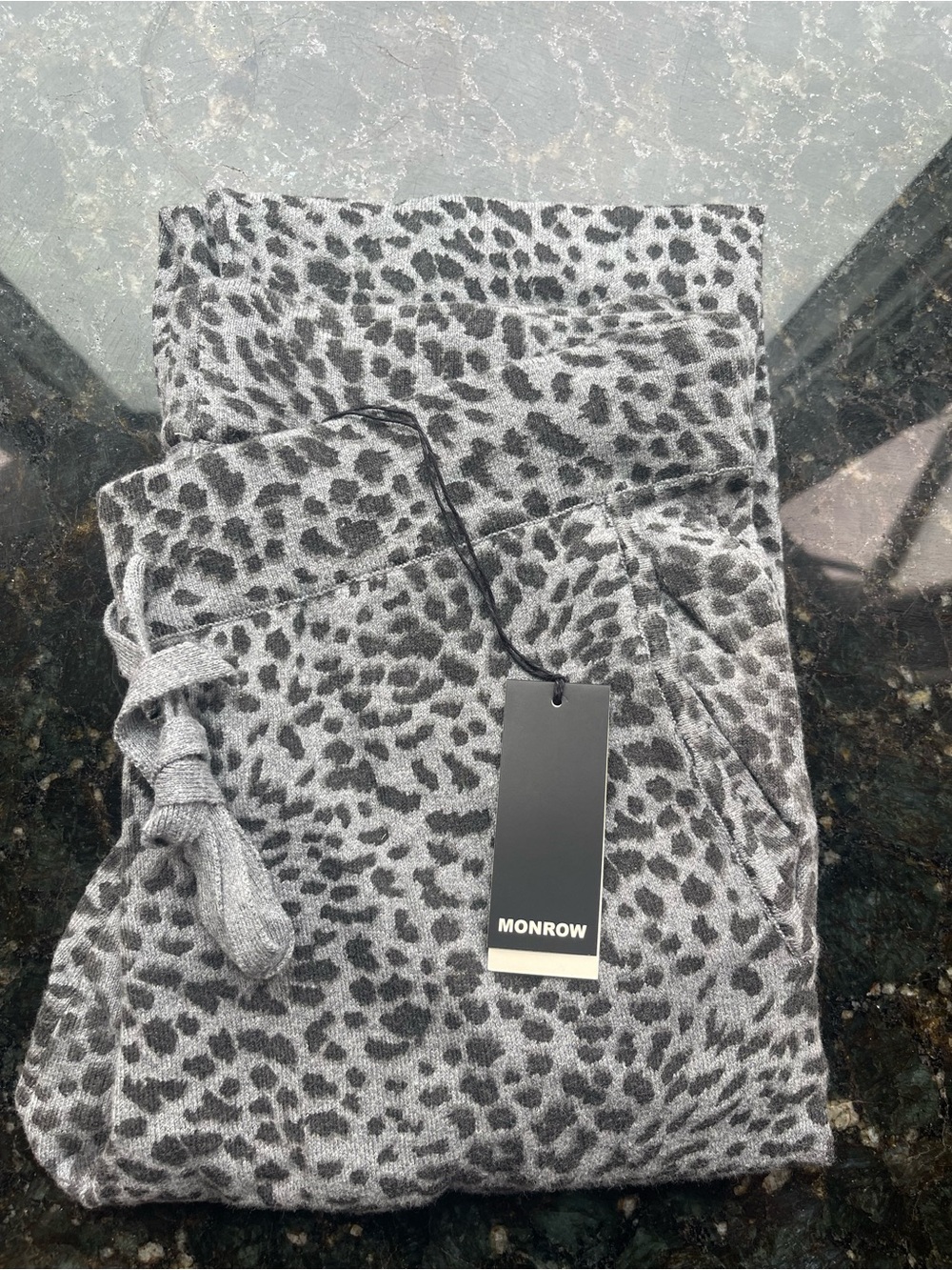 Monrow Gray Leopard-Print Joggers